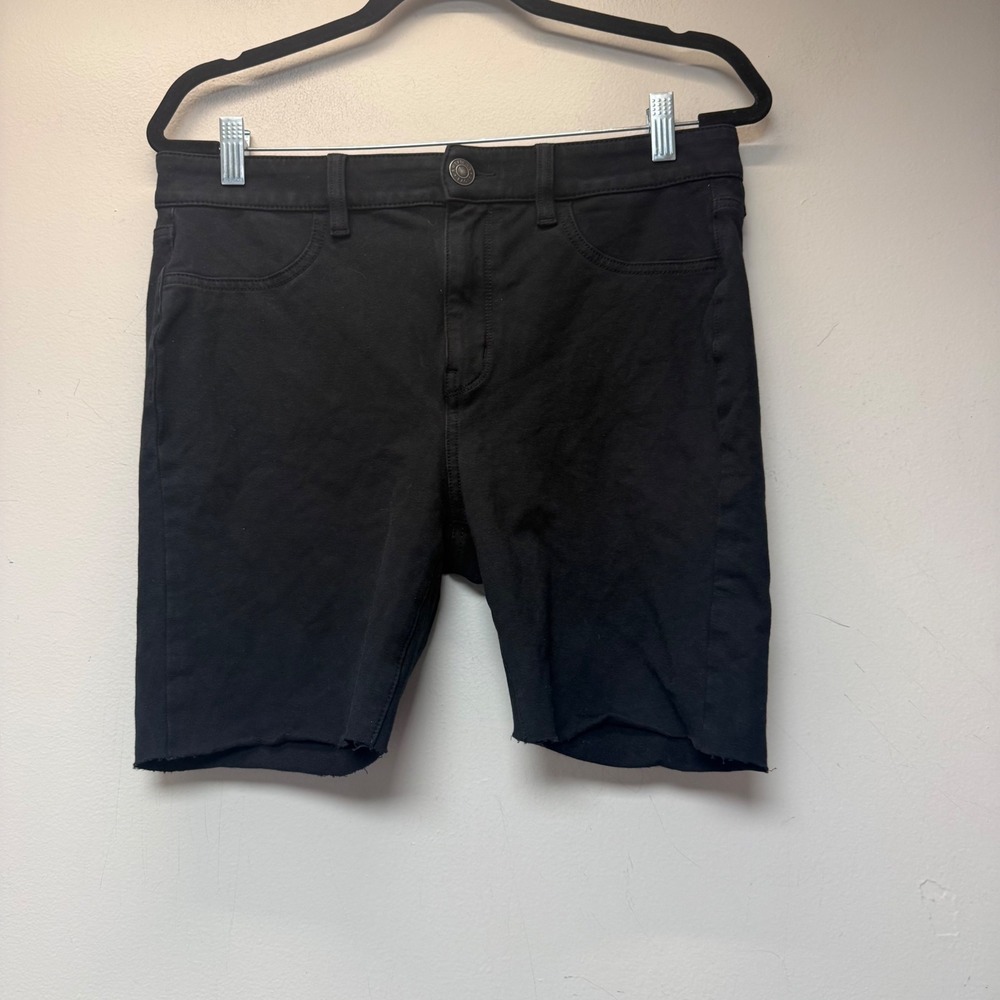 American Eagle Jegging Shorts Womens 12 Short Black Excellent Super Stretch Hem